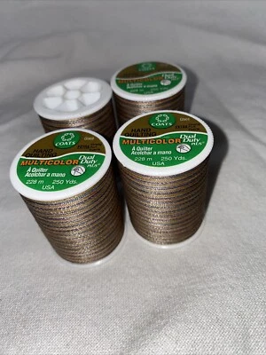 Coats Multicolor Hand Quilting Thread  4 Count(250 Yards Each) New Brown, Blue - Image 1 of 4