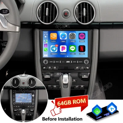 For Porsche 911 997 Cayman Boxster 987 Android 15 Car Stereo Radio GPS Sat 64GB - Image 1 of 4