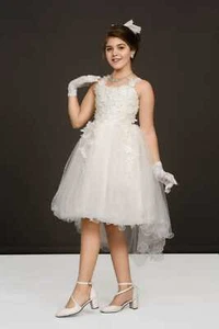 A sleeveless white A-Line Princess dress with an elegant and timeless design - Picture 1 of 1