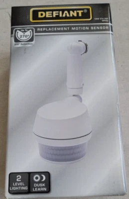 Defiant 270 Deg 1-Head Dusk to Dawn Security Flood Light Sensor - White - Image 1 of 2