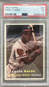 1957 Topps #20 Hank Aaron PSA 5 EX Well Centered!! Braves