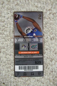 FLORIDA GATORS VS EAST CAROLINA PIRATES 9/12/2015 FULL TICKET ~ ZAY JONES - Picture 1 of 1