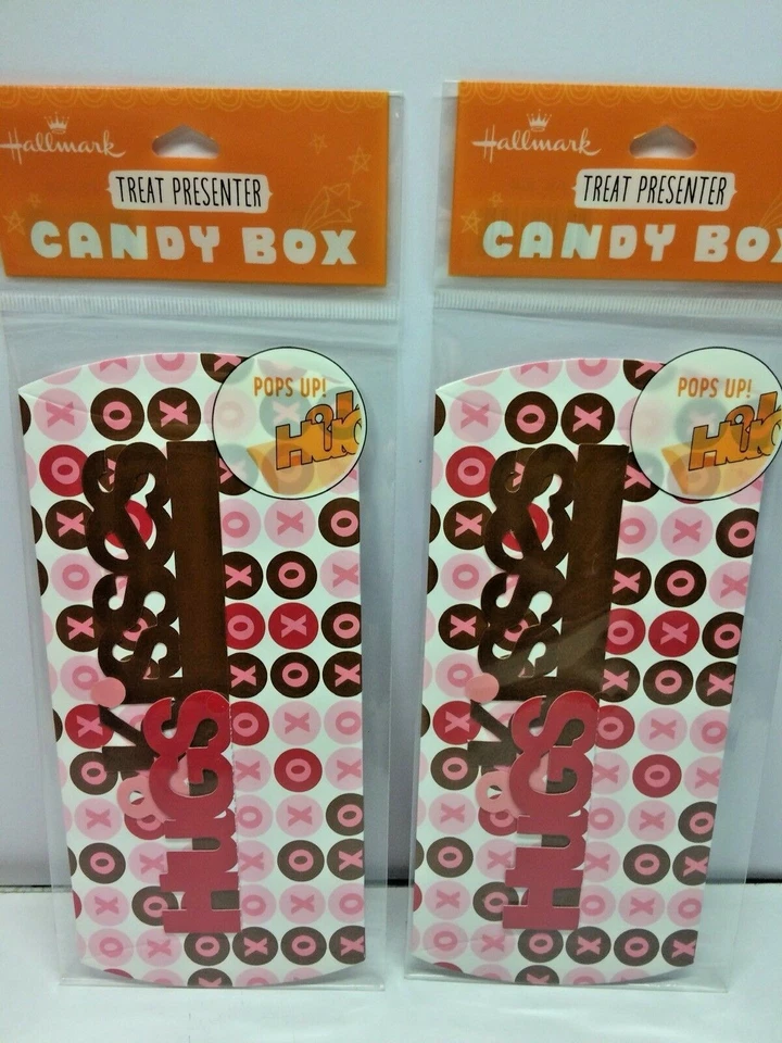 2 HALLMARK ABRAZOS Y BESOS XOXO Día de San Valentín Caja de Caramelos Golosinas Presentador Pop-Up  Foto 1 de 4