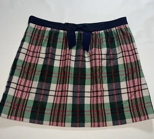 Vineyard Vines Skirt Women Size 14 Red Green Navy Tartan Plaid Bow Preppy 2R0168 - Picture 1 of 15