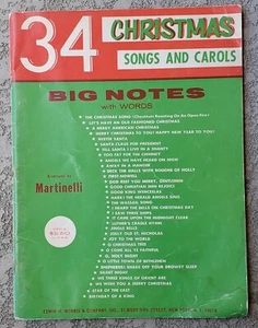 34 CHRISTMAS SONGS AND CAROLS 1964 VINTAGE SHEET MUSIC BIG NOTES WITH WORDS - Foto 1 di 1