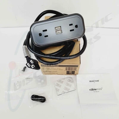 Soporte de marca CubieMini negro BPECM 2 puertos USB-A 2 tomas resistentes a manipulaciones Foto 1 de 3