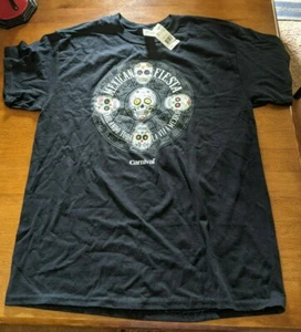 CARNIVAL MEXICAN FIESTA SKULLS T-SHIRT SIZE L BLACK WITH TAGS - Picture 1 of 6