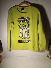 Sesame Street Oscar the Grouch Sweatshirt Womens 2x Green Soft Fleece Grouchy
