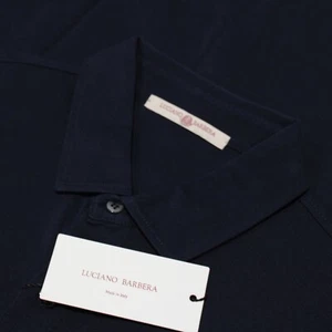 Luciano Barbera NWT Casual Button Down Shirt Size L US In Solid Blue Cotton - Picture 1 of 10