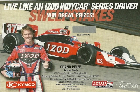 2010 Ryan Hunter-Reay Izod Honda Dallara Indy Car Sweepstakes handout Cover