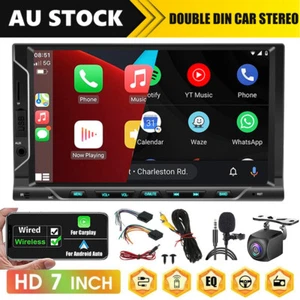 7" Double Din Car Stereo Bluetooth Radio For Android/Apple CarPlay AM/FM Player - Picture 1 of 12