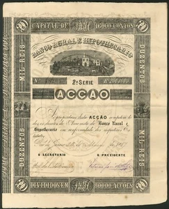 Brasil, Banco Rurale e Hipotecario, 200 reis share, 2da serie, 18[87] - Imagen 1 de 1