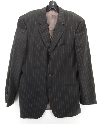 Chaqueta DE COLECCIÓN Hugo Boss Hombres 42 Larga Gris Blazer Lana Virgen Rayas Abrigo Deportivo Foto 1 de 4