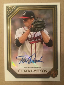 TUCKER DAVIDSON 2021 Topps Gallery Rookie Autograph card #RA-TD Atlanta Braves - Picture 1 of 3