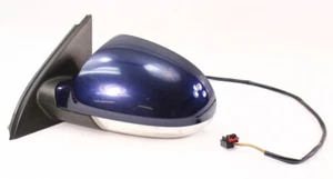 LH Side View Door Mirror 06-10 VW Passat B6 - Genuine - LD5Q Shadow Blue - Picture 1 of 2