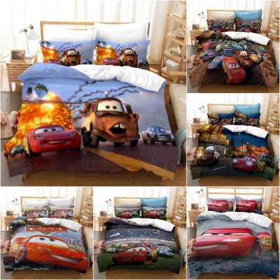 THE CARS Ensemble de literie enfant garçon housse de couette taies d'oreiller simple double king cadeaux - Photo 1/4