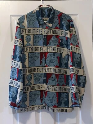 CAMISA PLATINO FUBU FAT ALBERT ABOTONADA TALLA XL PECHO 22" LARGO 29" Foto 1 de 4