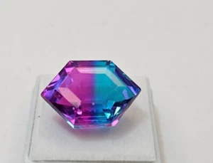 Tourmaline Bi-Colour  Fancy Cut 15-16 Ct Natural Loose EGL Certified Gemstone - Picture 1 of 7