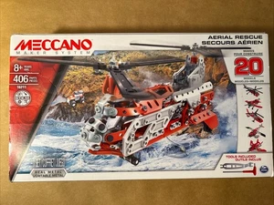 Meccano 20 in 1 Engineering/Robotics Aerial Rescue Models STEM Gift New Open Box - Picture 1 of 4