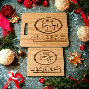 San Francisco 49ers 2 Piece Bamboo Cutting Board Set Brand New - Picture 1 of 3