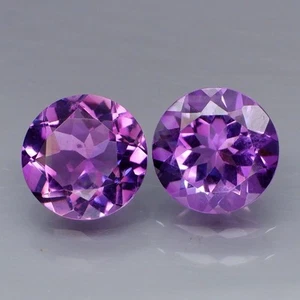 Tondo 10 mm. COPPIA COPPIA! Ametista viola 100% naturale Bolivia PULITA 6,42 ct. - Foto 1 di 6