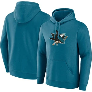 Men's Teal San Jose Sharks Primary Logo Pullover Hoodie - Picture 1 of 3