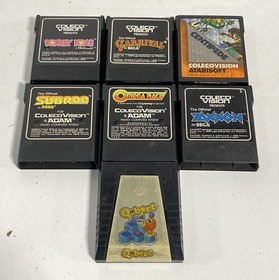 Donkey Kong Zaxxon Q*bert 7 ColecoVision Game Lot Mixed Brands 1980s