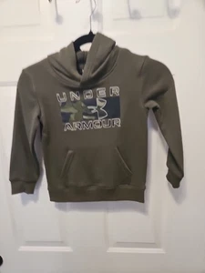 Under Armour Sweatshirt Boys 5t Green Pullover Hoodie Loose Outdoors Casual - Picture 1 of 3