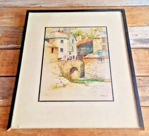 Framed Print "The House on the Props, Polperro" by F. Robson ๐ผ๏ธโ Coastal Art - Picture 1 of 5