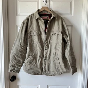 Craftsman Mens Large L Shirt Jacket Flannel Lined Button Up Workwear Coat - Picture 1 of 9