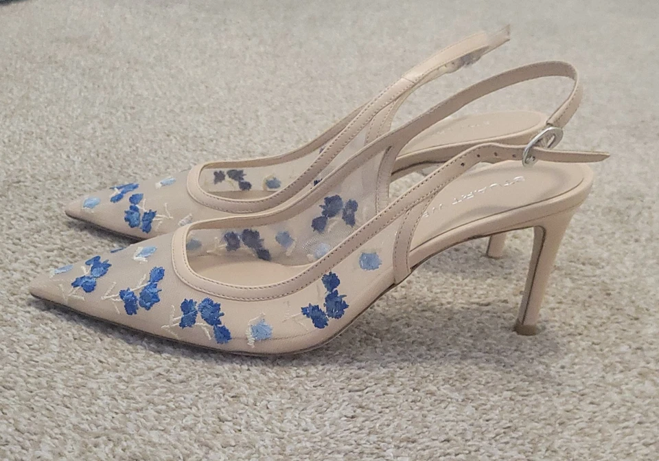 Zapatos de salón Stuart Weitzman para mujer bordados Power Slingback 75  Foto 1 de 4