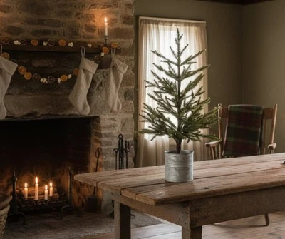 Christmas Ragon House 24" Single Needle Pine Tree in Pail - Image 1 of 4