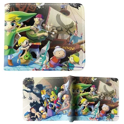 Cartera Doble Plegable The Legend of Zelda - PERSONAJES WIND WAKER Nueva (Cartera Enlace) Foto 1 de 2