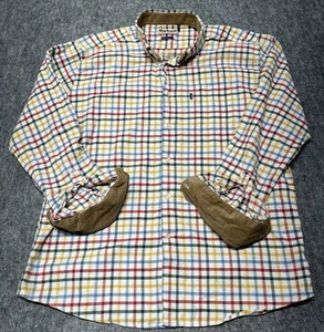Barbour Button Hemd Herren groß kariert Cord Kragen/Manschette Baumwolle Flanell Tasche - Bild 1 von 14