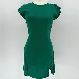 Reformation Lena Open Back Mini Dress in Serpentine Green Casual Coquette Size 4 - Picture 1 of 14