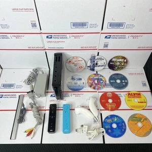 Nintendo Wii Console Bundle W/ SUPER Mario + 10 Games- SAME DAY SHIP -WARRANTY - Picture 1 of 12
