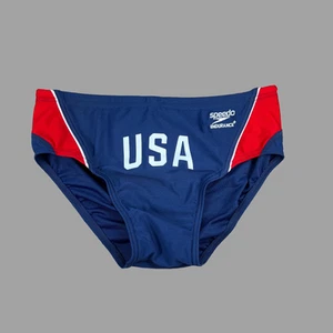H.E.Arts EE. UU. Logotipo Estampado Personalizado Speedo Hombres Azul Resistencia Natación Calzoncillo Talla 34 36 - Imagen 1 de 6