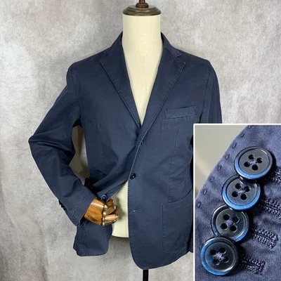 Blazer L.B.M 1911 para hombre 42R azul lona abrigo deportivo sin forro Luigi Bianchi Mantova Foto 1 de 4