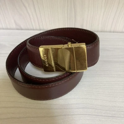 GUCCI 036 2092 10060 75/30 Brown Gold Plated Belt, Pre-owned No Box woman - Image 1 of 4