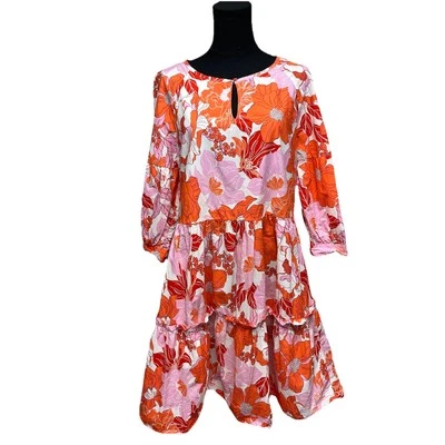 Vestido floral para mujer talla 10 hasta la rodilla en capas casa de campo iglesia C y una marca europea Foto 1 de 4