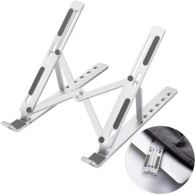 Tasshz Laptop Desk Stand Adjustable Portable Aluminum 6-Levels Height Foldable - Image 1 of 4