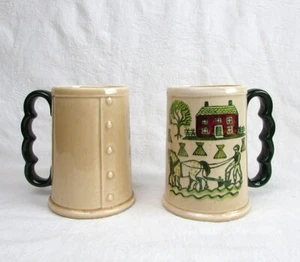 2 tazas Metlox Poppytrail Green Homestead Provincial Grand Tankard de colección - Imagen 1 de 8