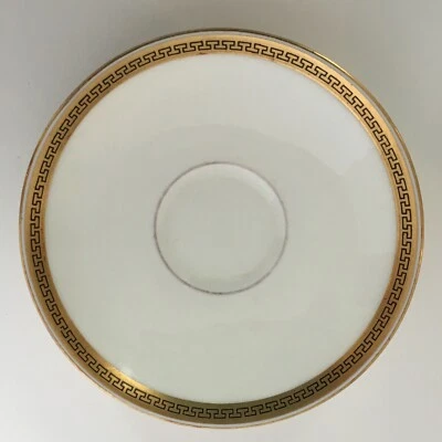 Gilman Collamore Royal Doulton England Saucer Plate Vtg Gold Colored Greek Edge - Image 1 of 4