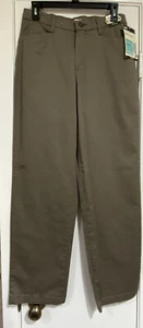 Lee Riders Women's Sz 8 Plain Front Straight Leg Khaki Relaxed Fit Pants NWT - Picture 1 of 6