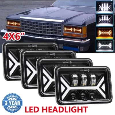 4X Faros LED de haz alto/bajo de 4x6"" para Ford LTD Crown Victoria Mustang 1979-86 Foto 1 de 4