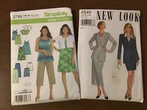 2 Simplicity Patterns 6549 3799~Jacket Skirt Blouse Dress Pant ~Size 8-18  Uncut - Picture 1 of 7