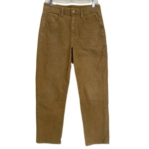 American Eagle MOM Jeans Women's 10R Caramel Brown Stretch Corduroy Straight Leg - Picture 1 of 10