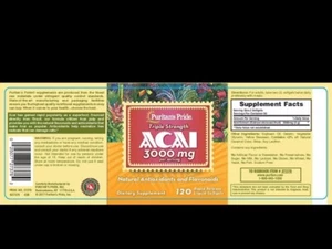 Puritan's Pride Triple Strength Acai 3000 mg - 120 Softgels - Picture 1 of 1