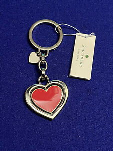 Kate Spade Heart Spinner Metal Key Fob Keychain Bag Charm New