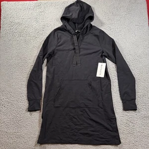 NEW Athleta Surrey Hills Dress Women’s M Black Hoodie French Terry Relaxed $118 - Picture 1 of 11